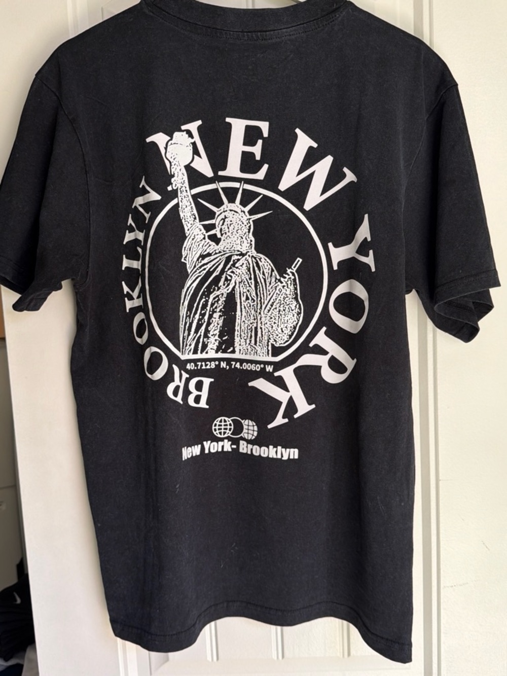 New York Brooklyn Black Graphic Tee - Statue of Liberty Print